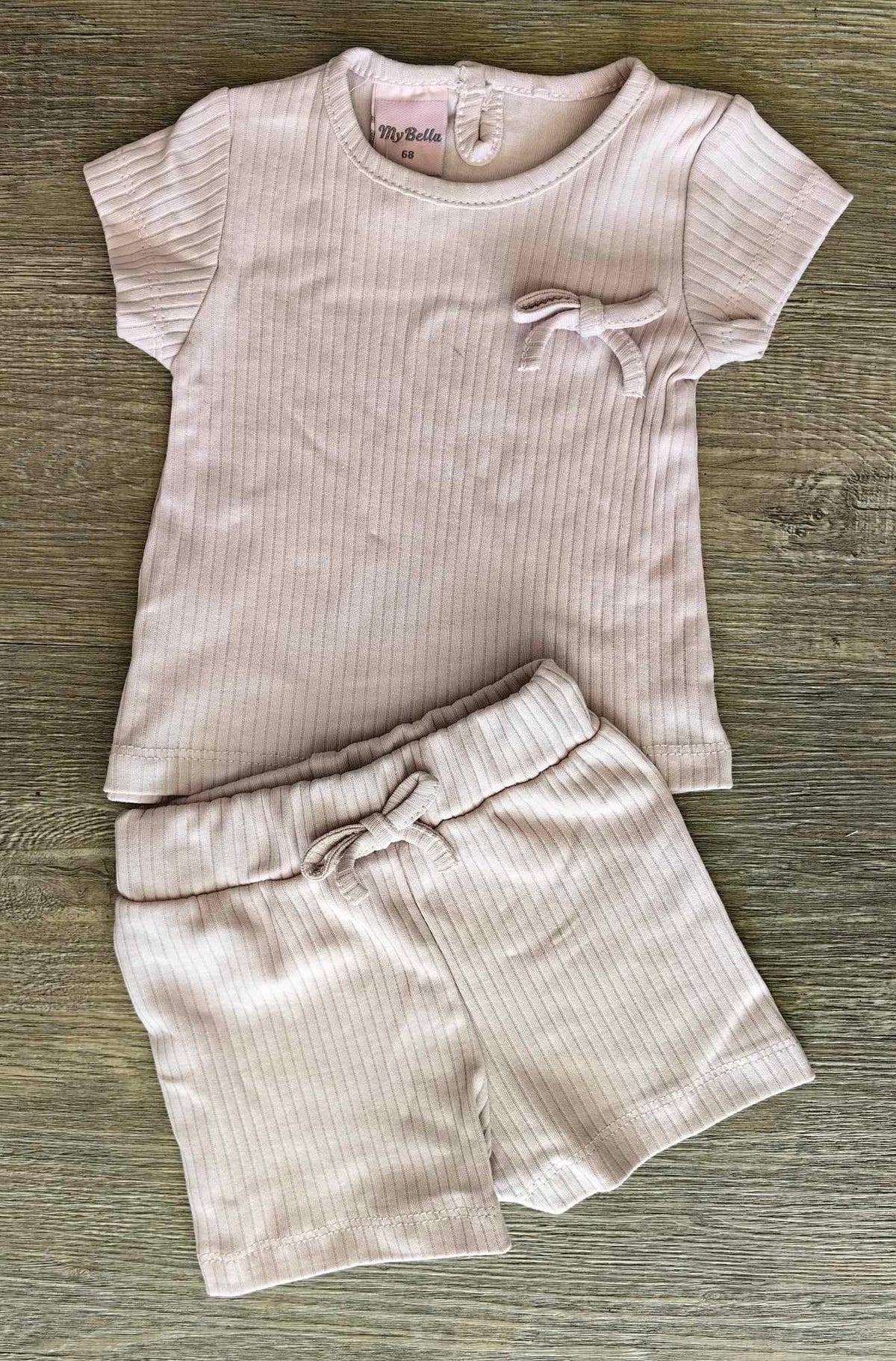Short côtelé bébé fille assorti au tee-shirt