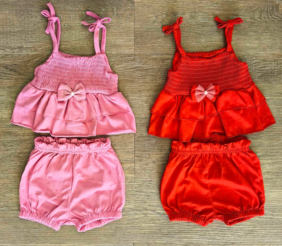 Ensemble bébé fille débardeur short rose foncé