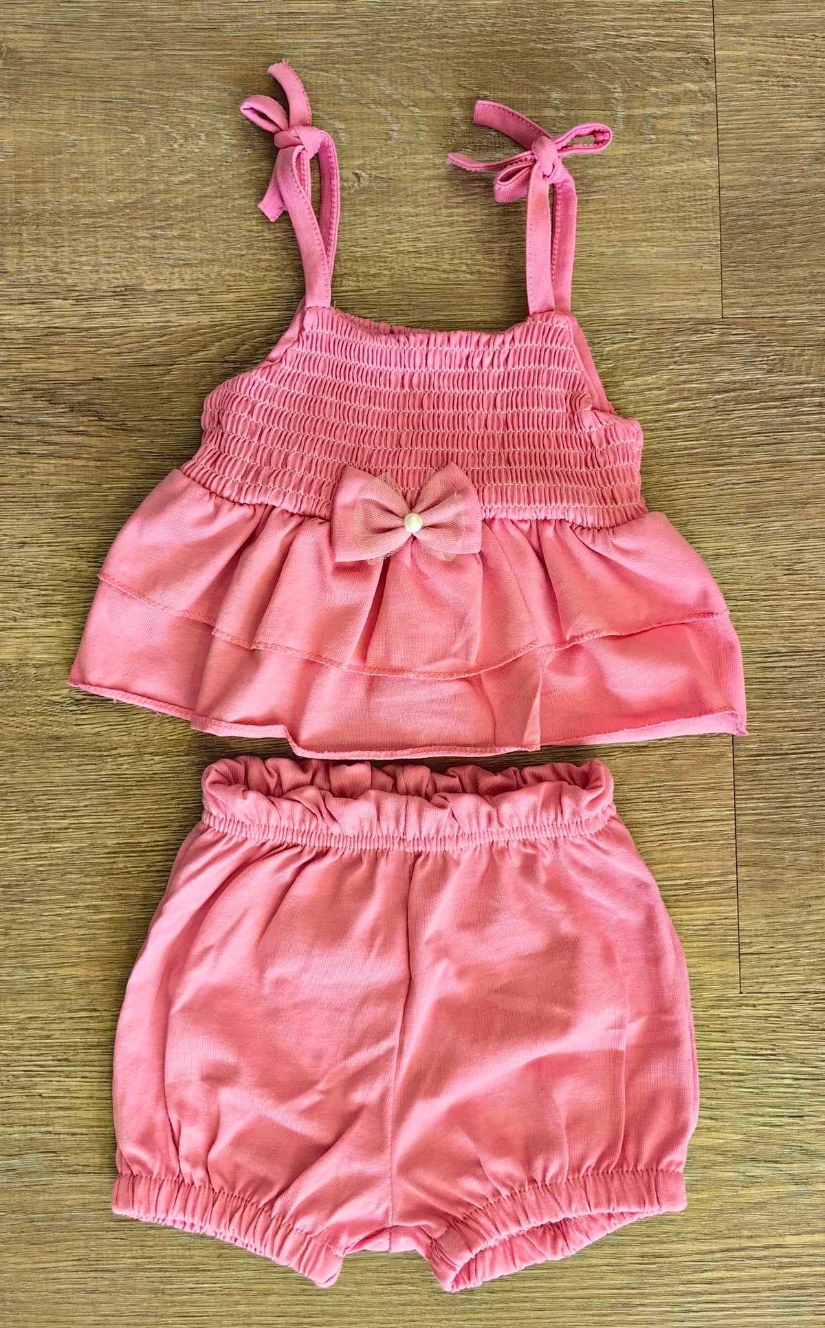 Ensemble bébé fille débardeur short rouge
