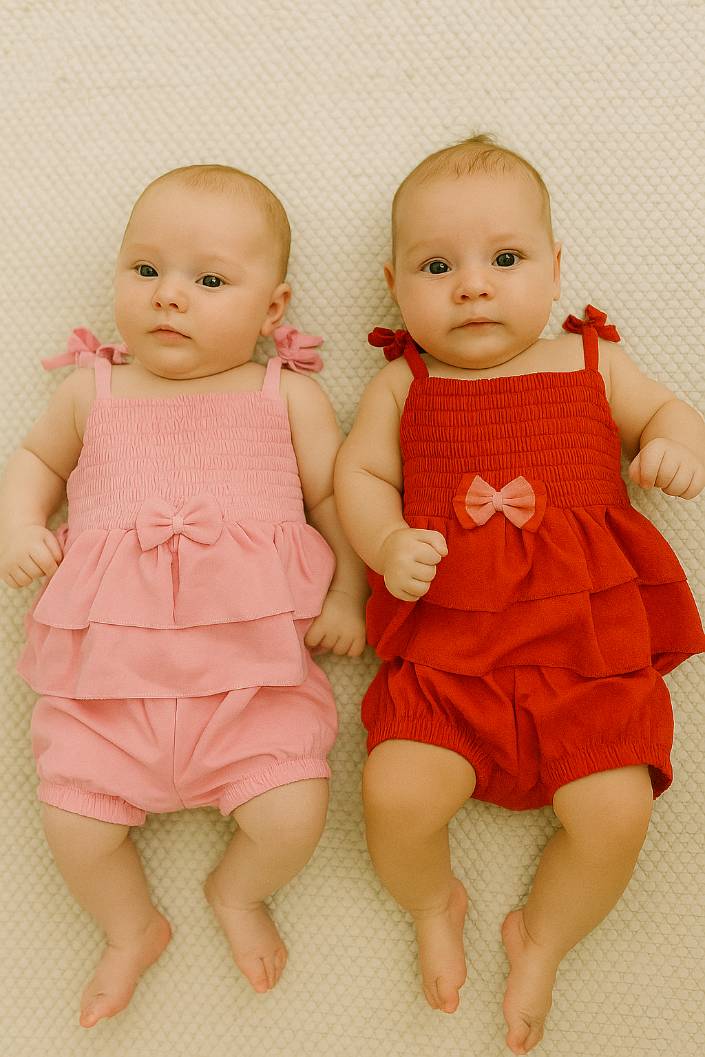 Ensemble bébé fille débardeur et short 100 % coton 6 à 12 mois