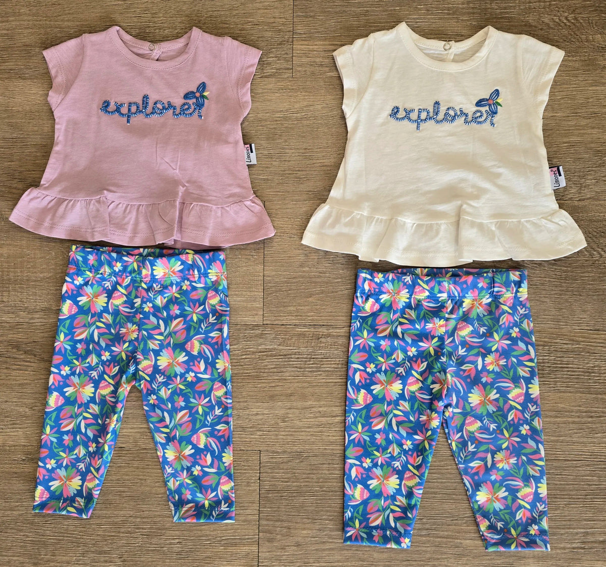 Tee-shirt Explorer bébé fille et legging fleuri