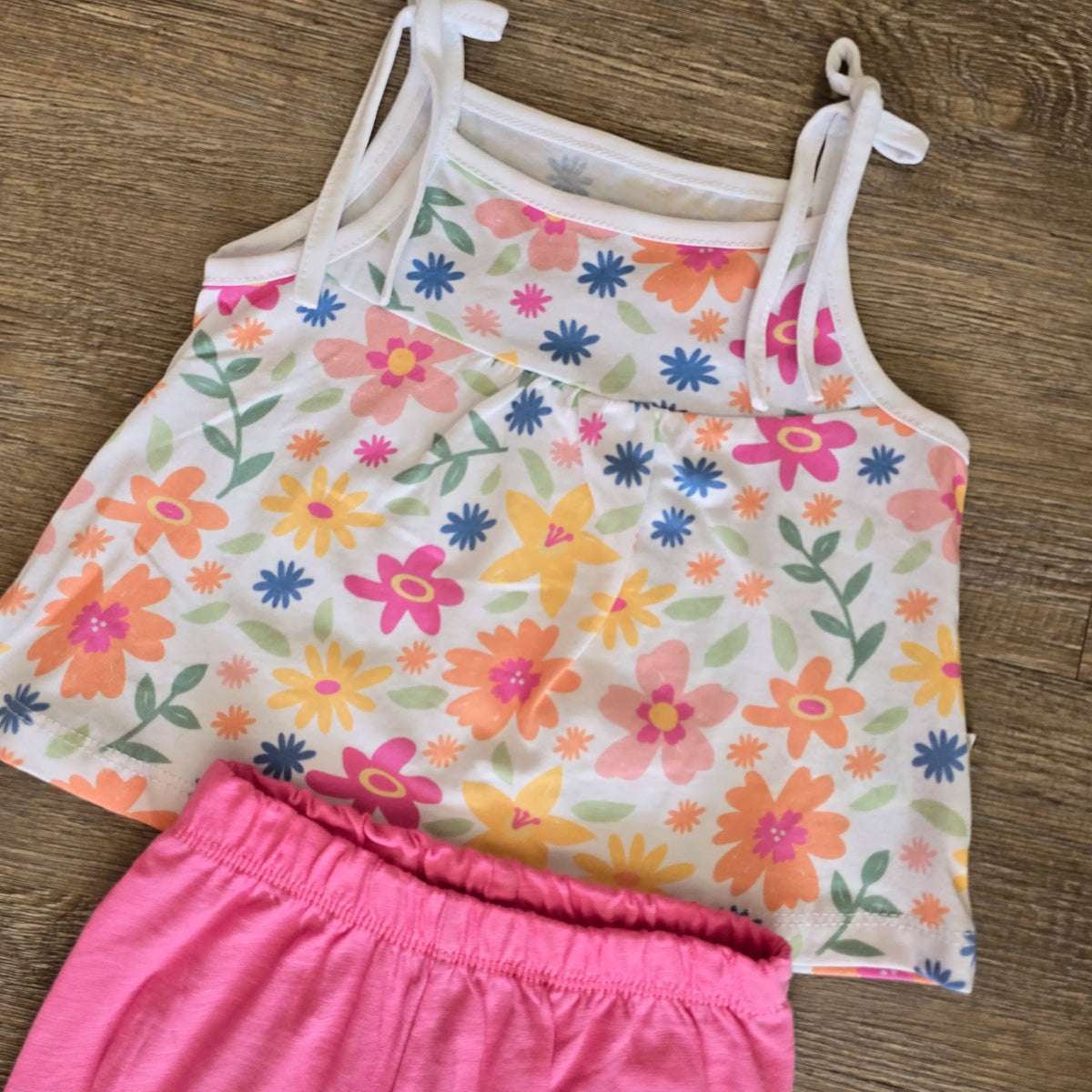 Tenue été bébé fille ensemble fleuri deux pièces