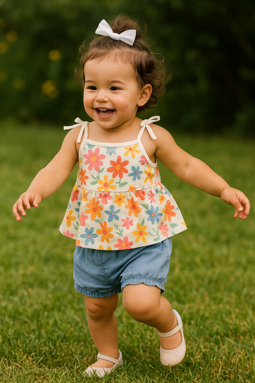 Ensemble bébé fille fleuri débardeur et short 6 à 9 mois