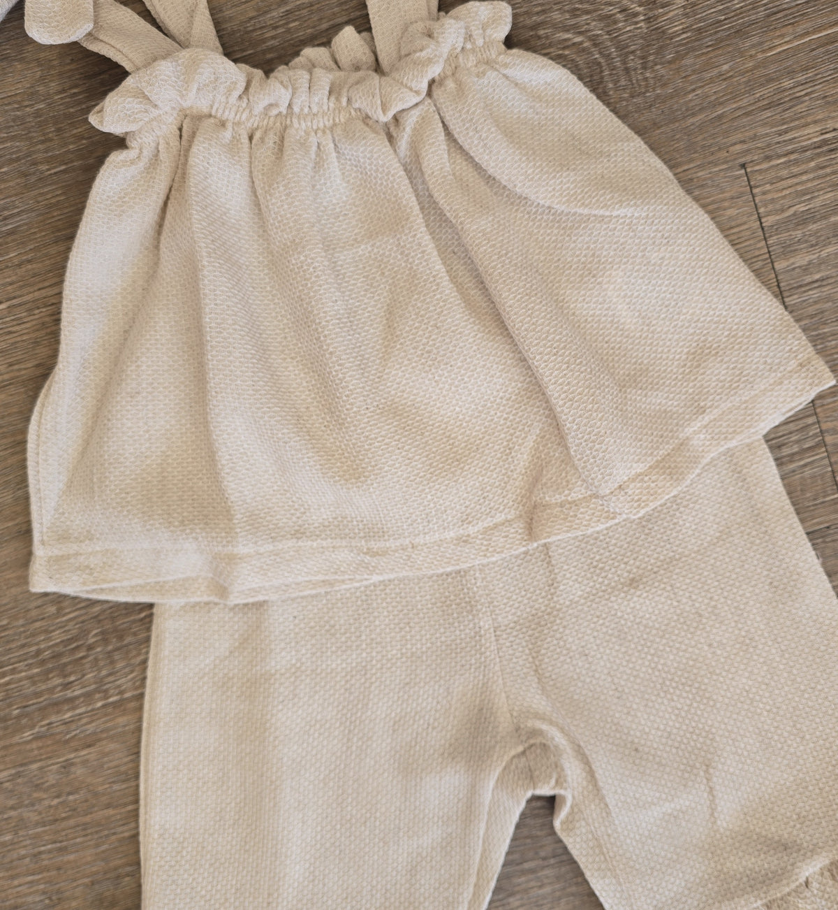 Ensemble gaze de coton bébé fille coloris crème