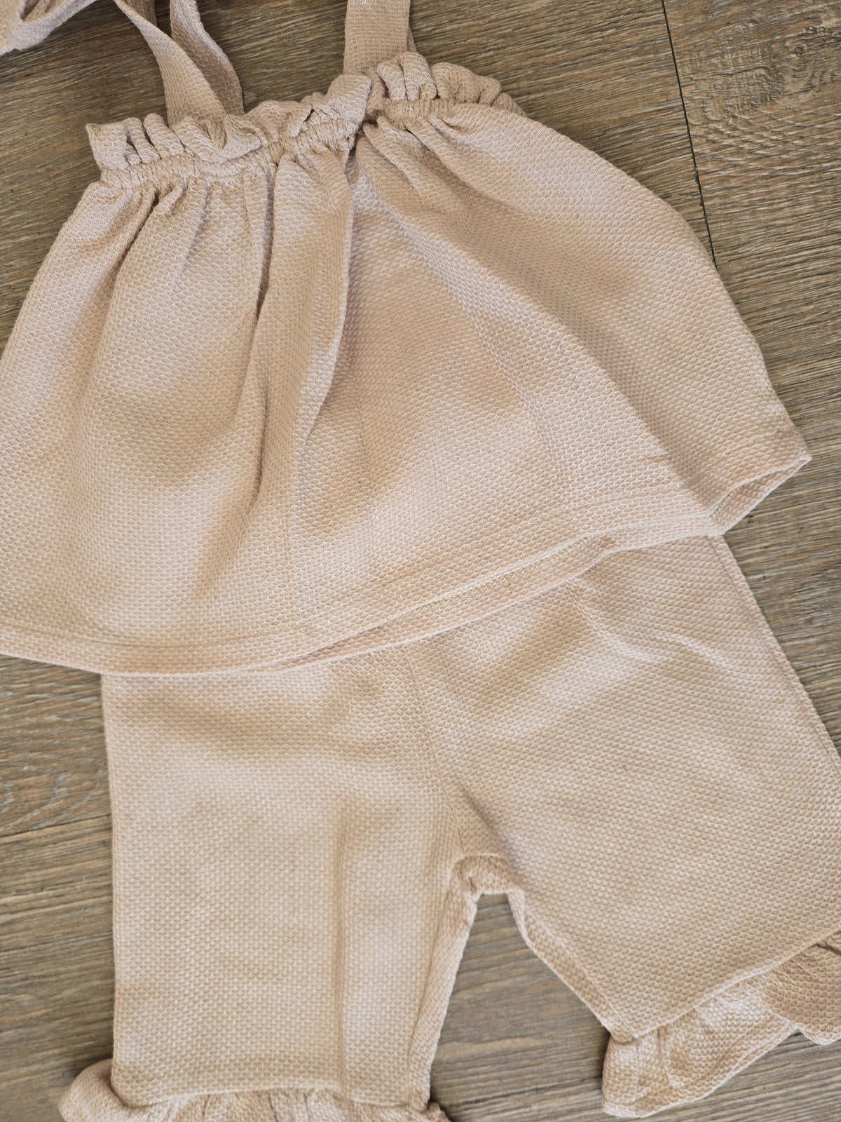 Ensemble gaze de coton bébé fille coloris beige