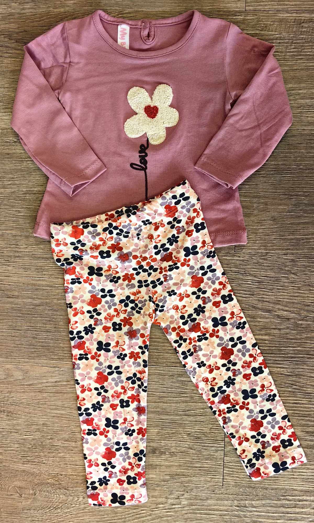 Haut rose et legging à motifs fleuris pour bébé fille - All for Kids