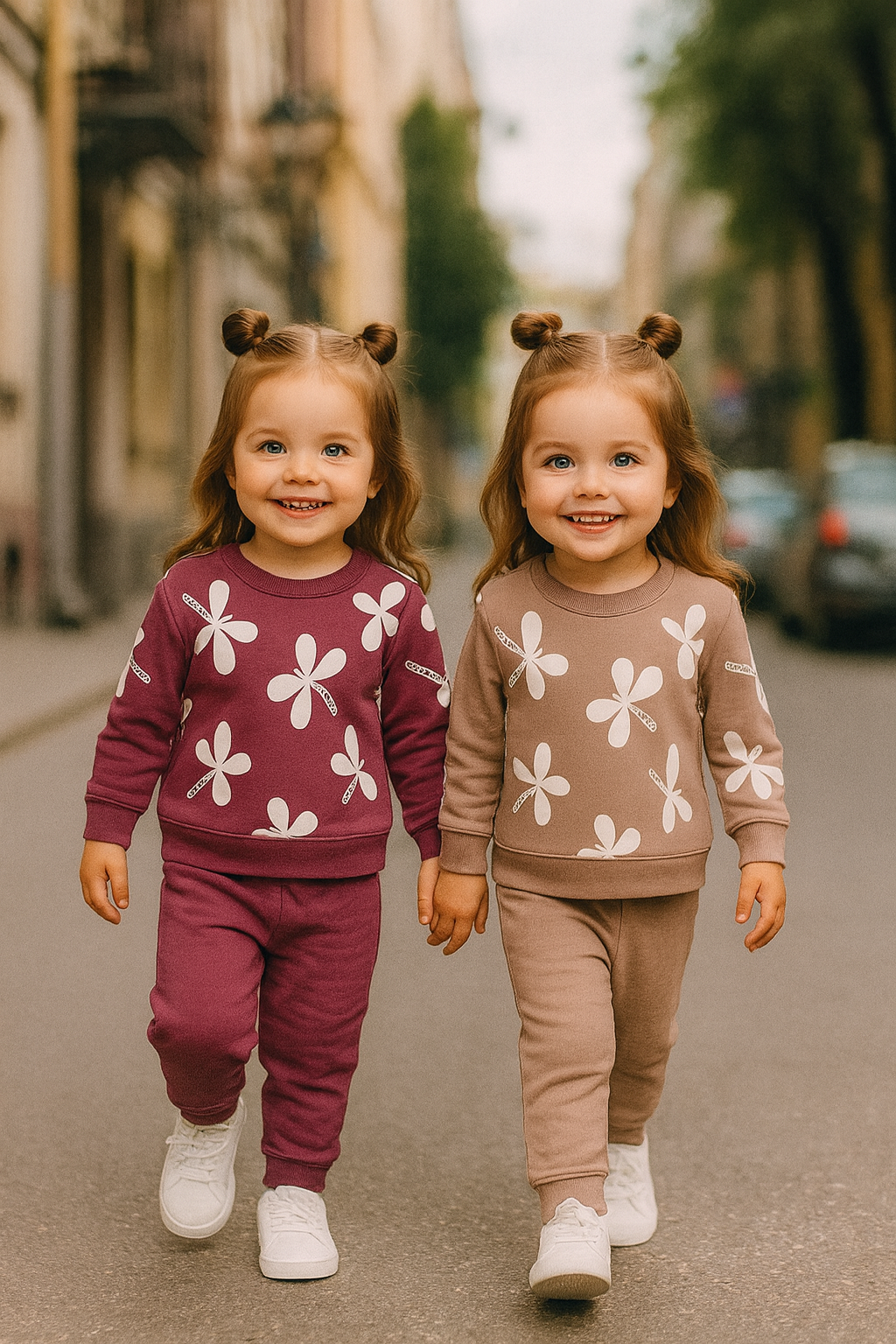 Ensemble bébé fille libellules marron et violet 100 % coton 9 à 24 mois - All for Kids