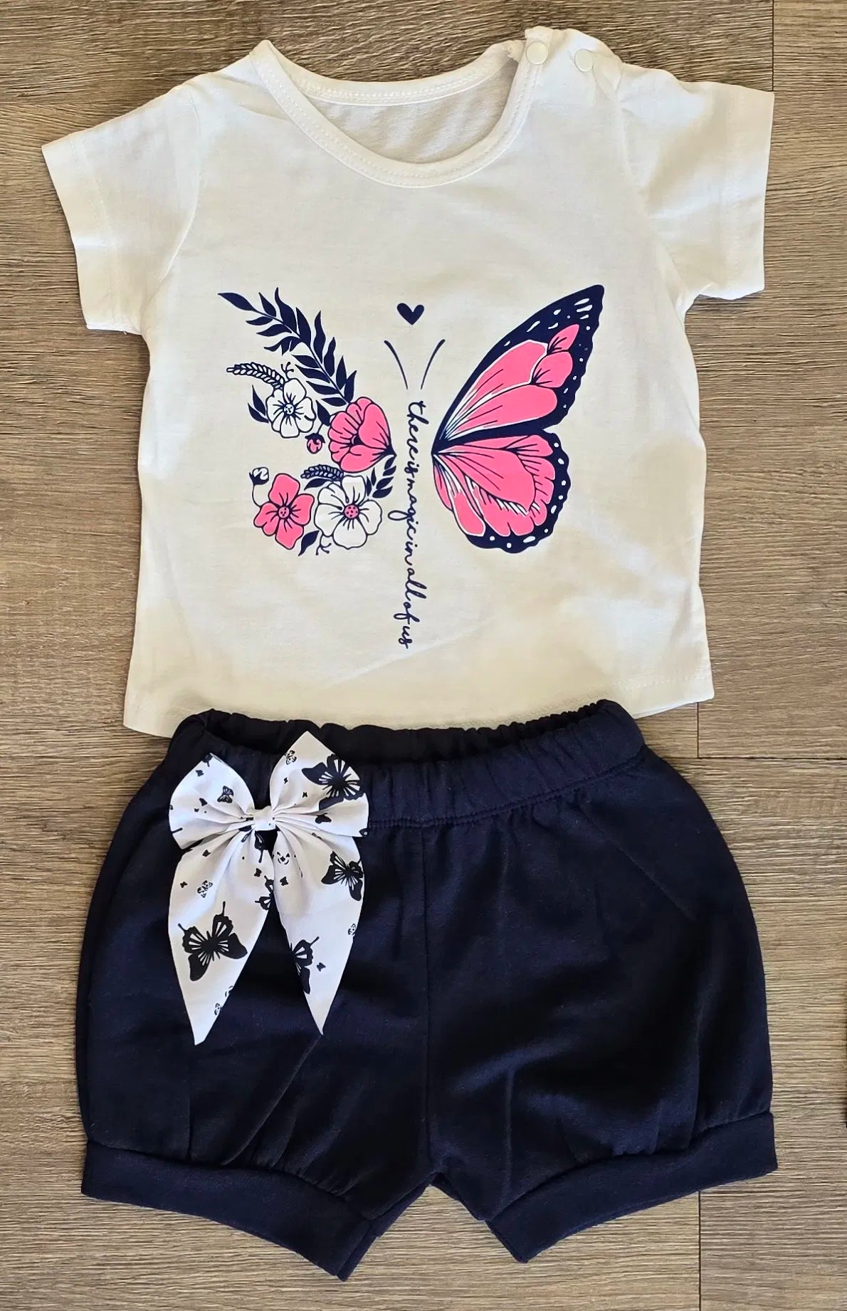 Ensemble bébé fille papillon coloris blanc