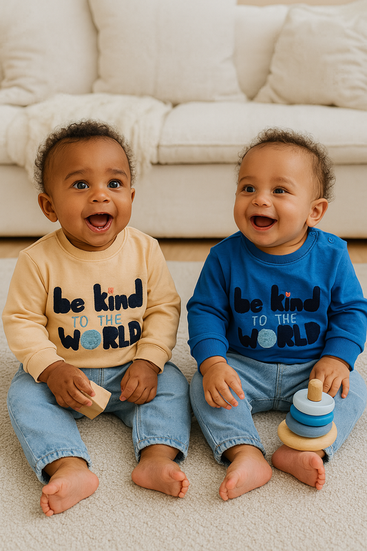 Ensemble bébé garçon Be Kind 2 pièces coton tailles 9 et 12 mois All for Kids