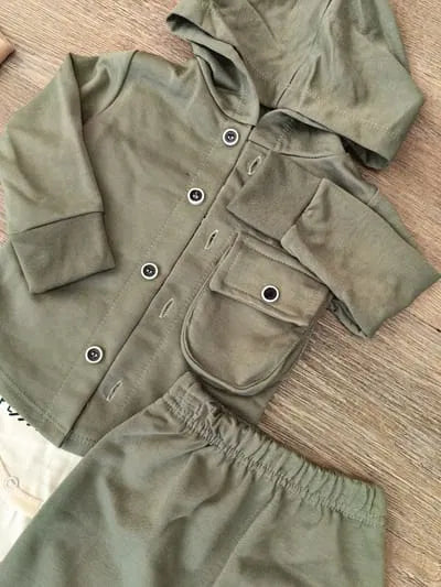 Ensemble bébé garçon beige 3 pièces veste à capuche body pantalon All for Kids