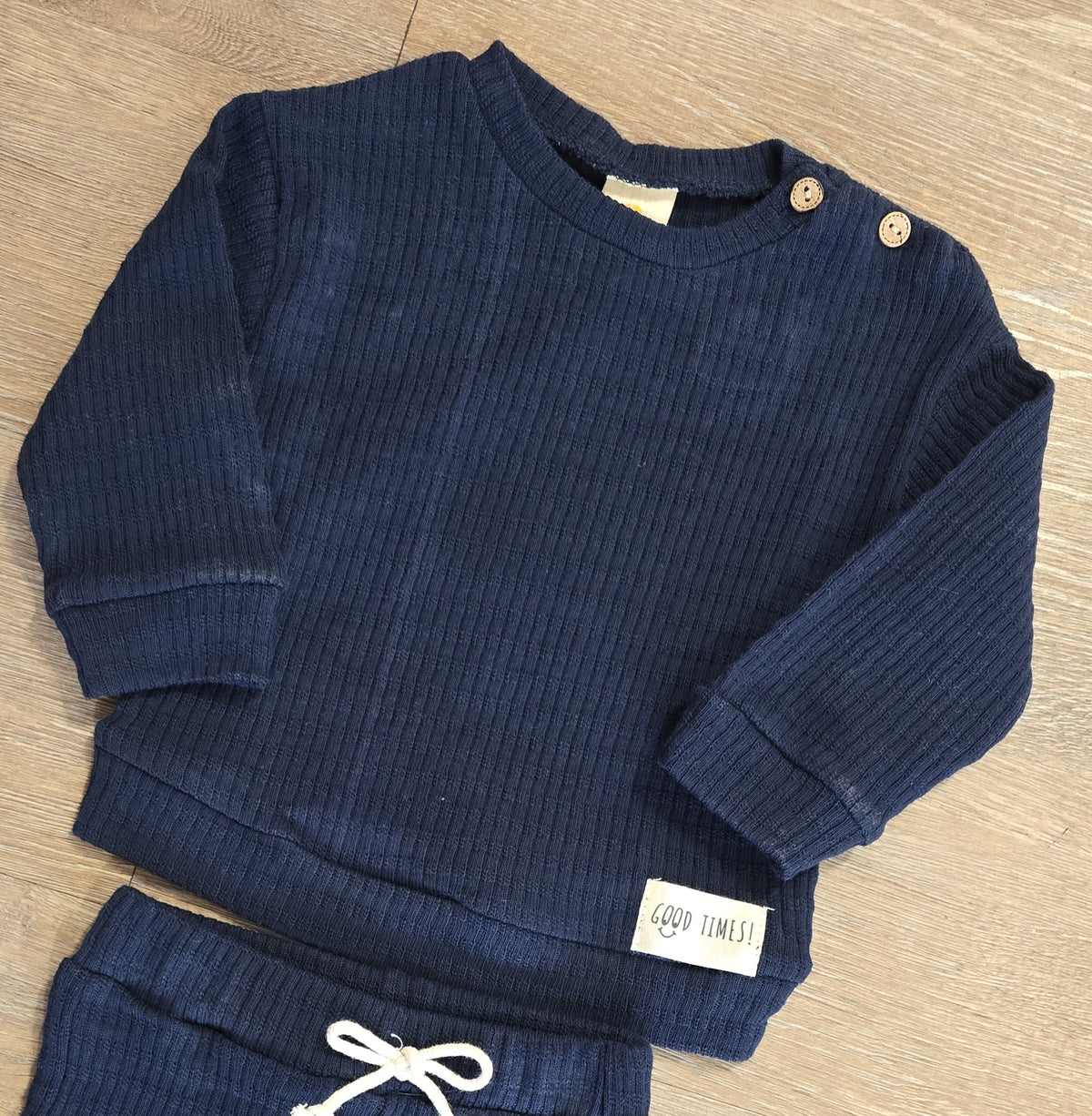Ensemble bébé garçon gaufré marron 2 pièces 100 % coton All for Kids
