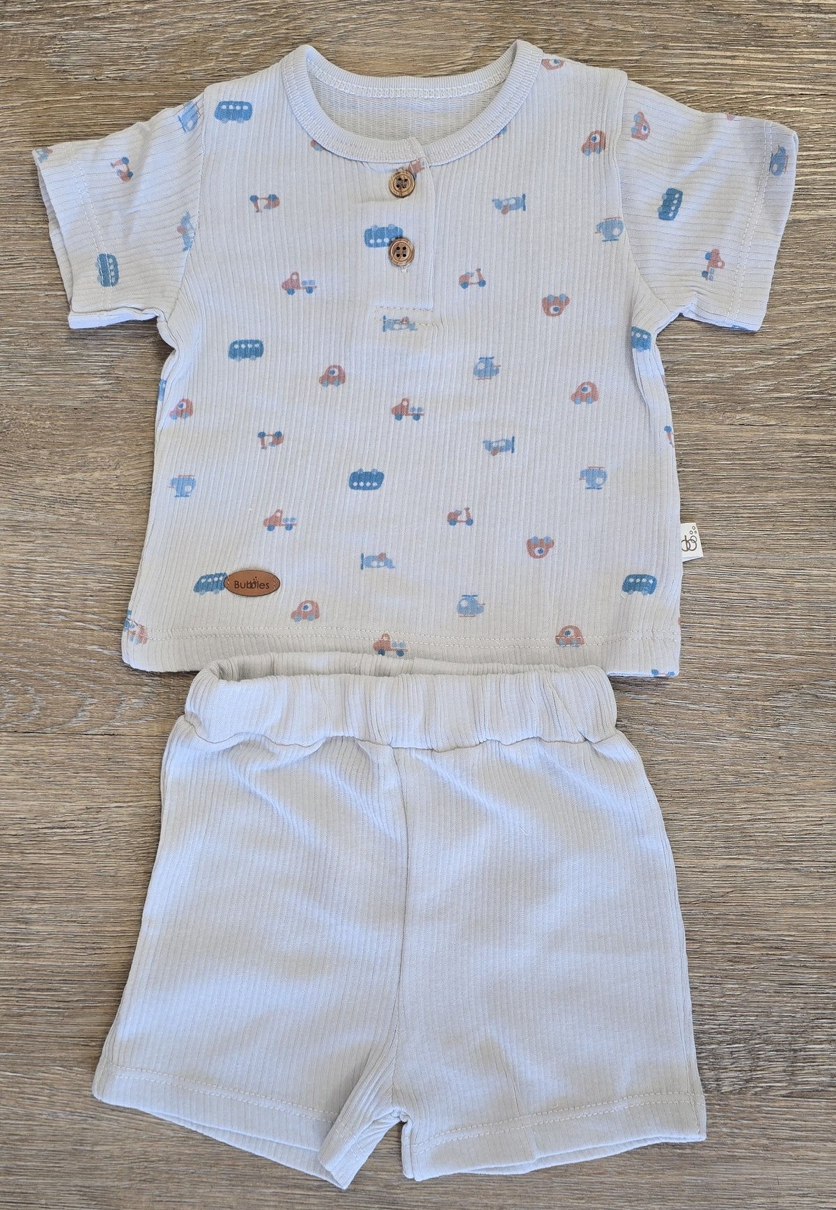 Ensemble bébé garçon gris en coton, vue 2