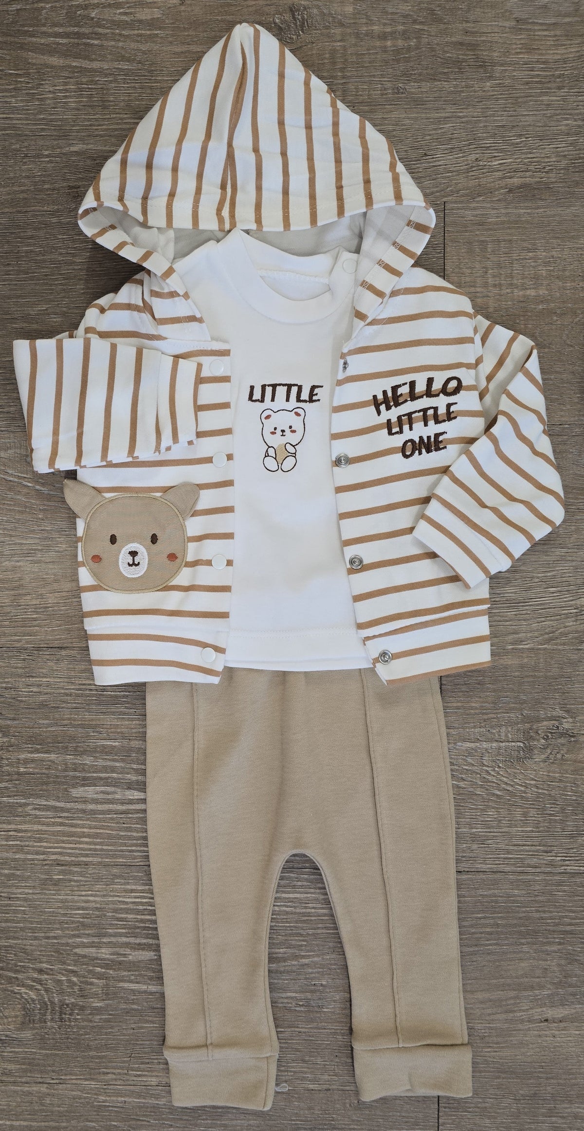 Ensemble bébé garçon Hello Little One coloris beige