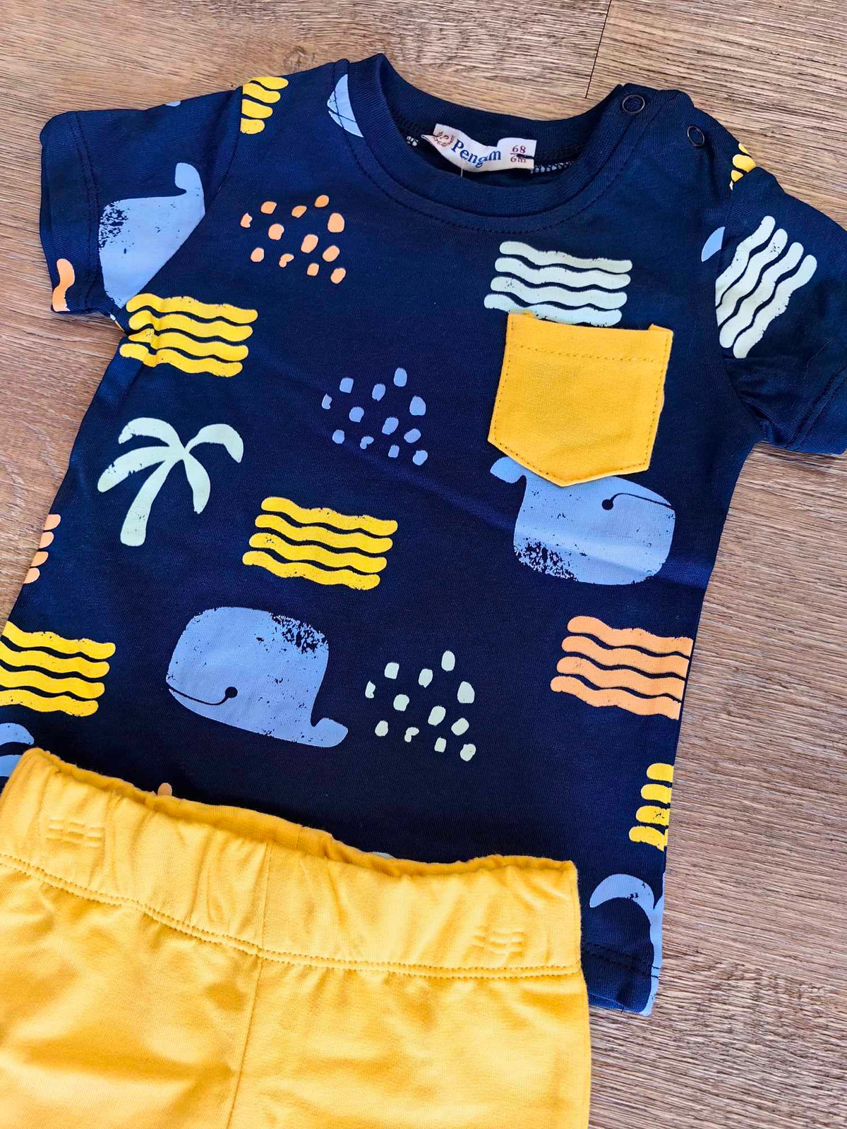 Ensemble bébé garçon Mini Surf Camp en coton, vue 2