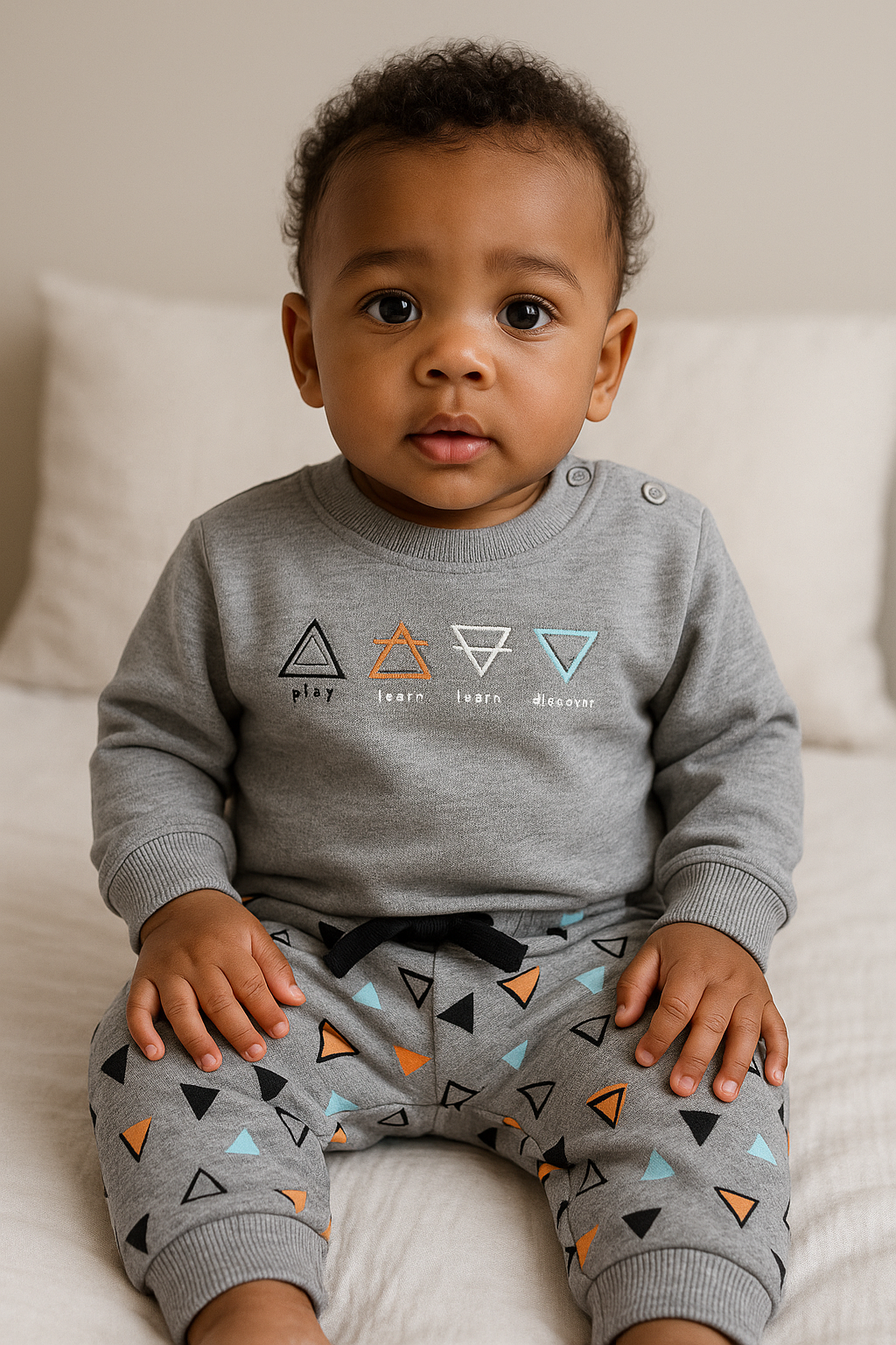 Ensemble bébé garçon motifs 2 pièces 100 % coton tailles 9 et 12 mois All for Kids