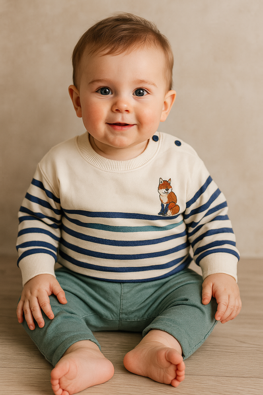 Ensemble bébé garçon ourson 3 pièces 100 % coton taille 9 mois All for Kids