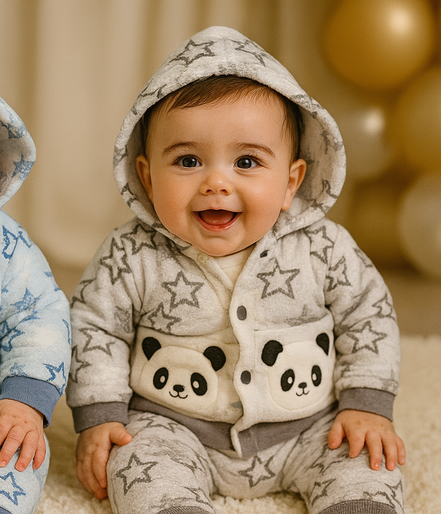 Ensemble bébé garçon panda 3 pièces 100 % coton tailles 0 et 6 mois All for Kids