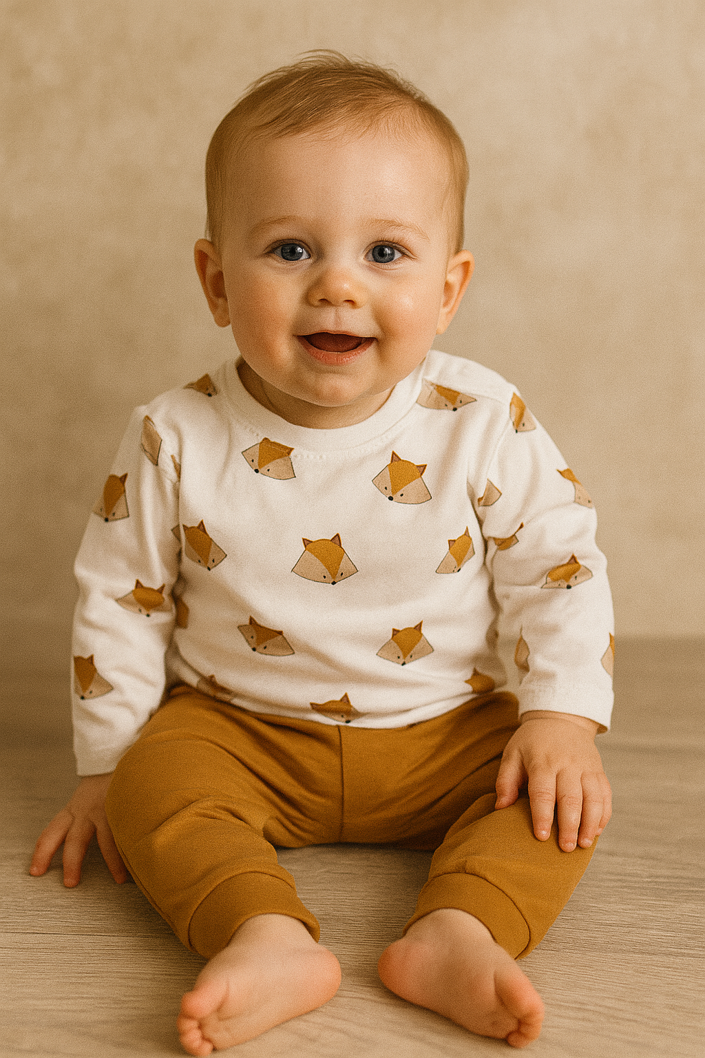 Ensemble bébé garçon renard 2 pièces 100 % coton tailles 9 et 18 mois All for Kids