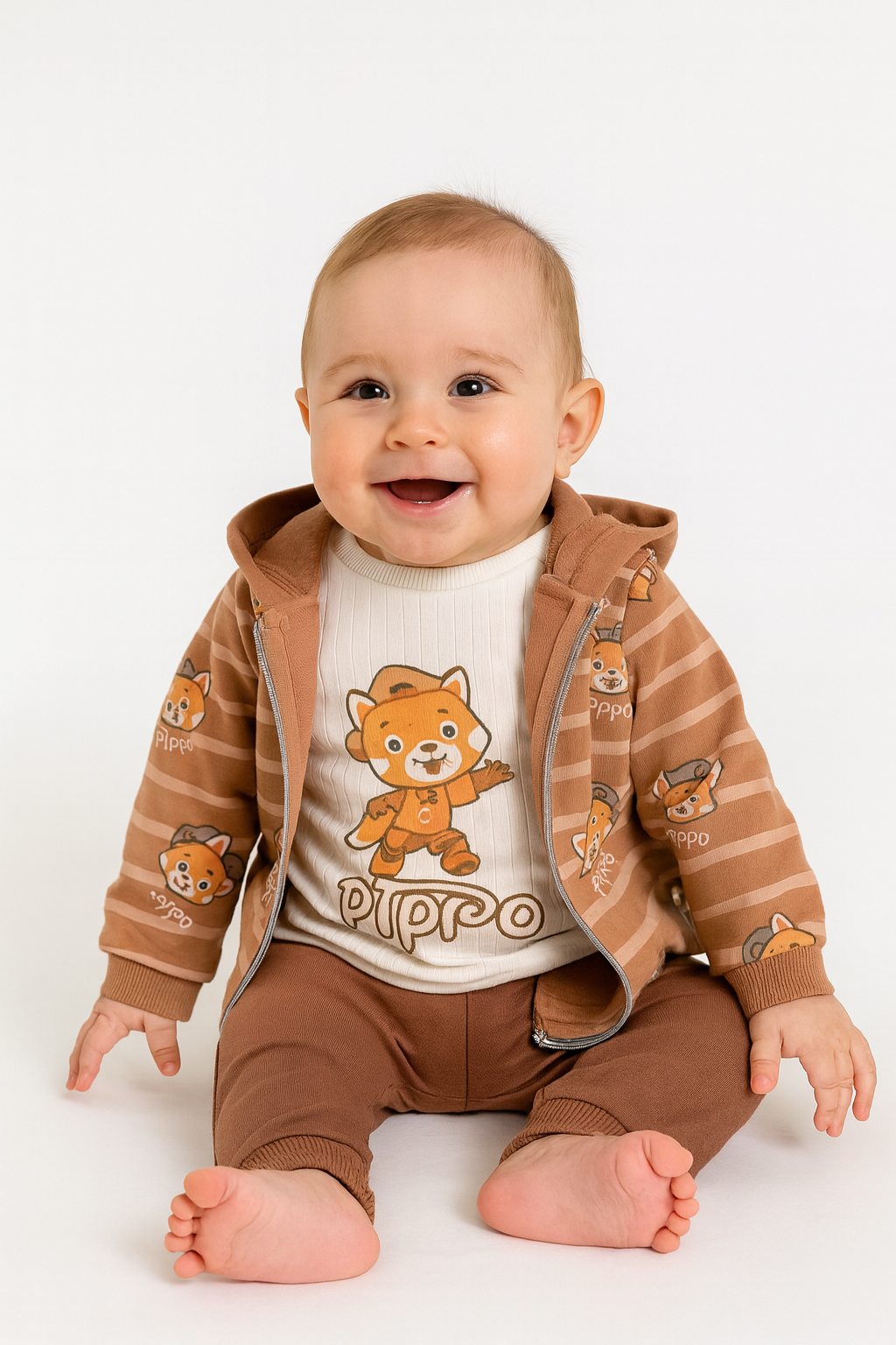 Ensemble bébé garçon renard 3 pièces 100 % coton taille 12 mois All for Kids
