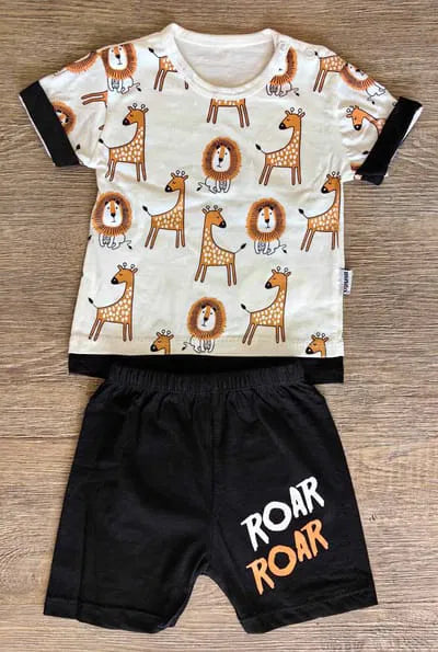 Ensemble bébé garçon ROAR Safari en coton, vue 2
