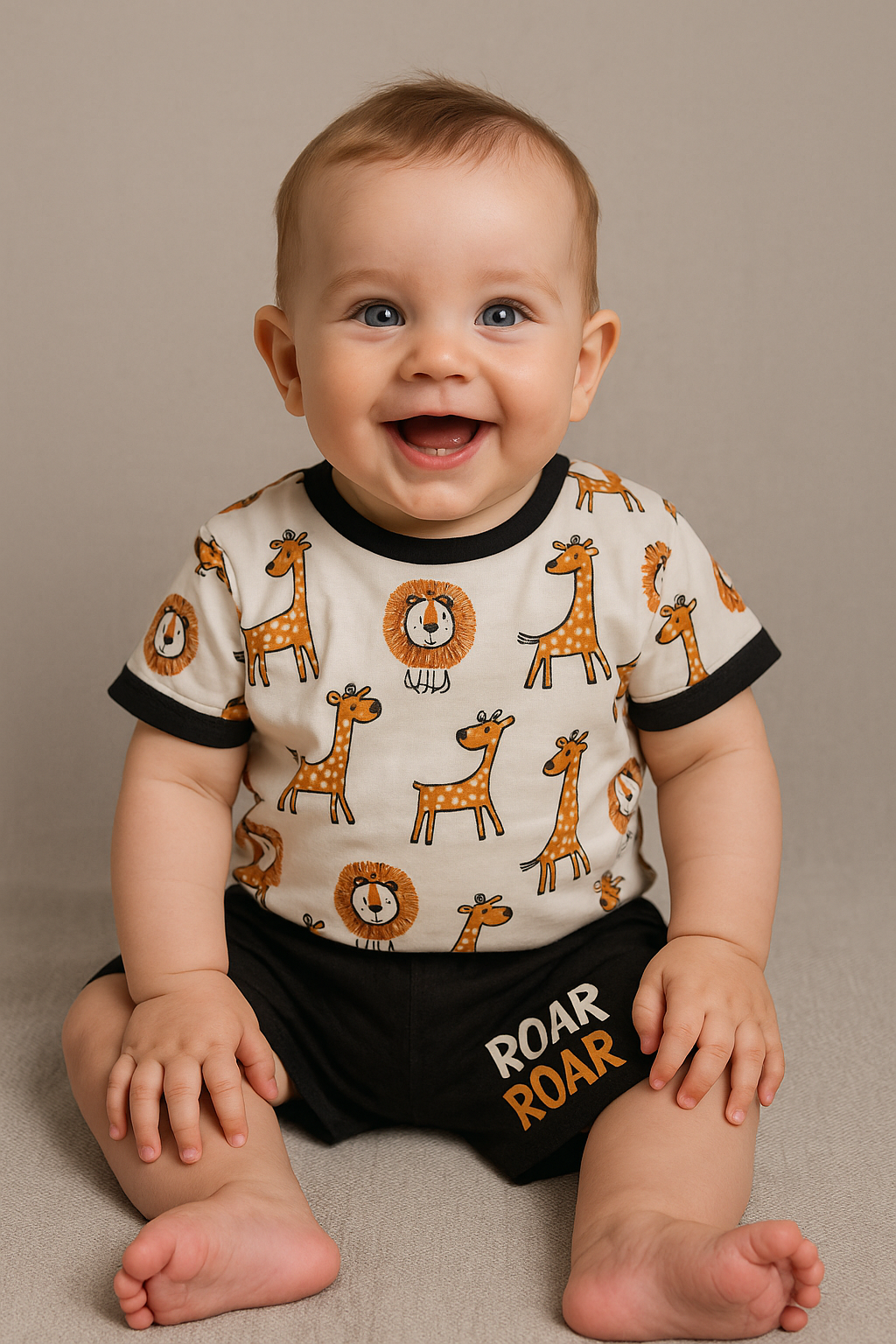 Ensemble bébé garçon ROAR Safari 100 % coton