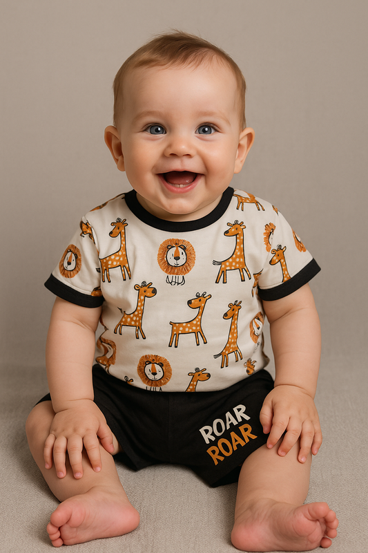 Ensemble bébé garçon ROAR Safari 100 % coton