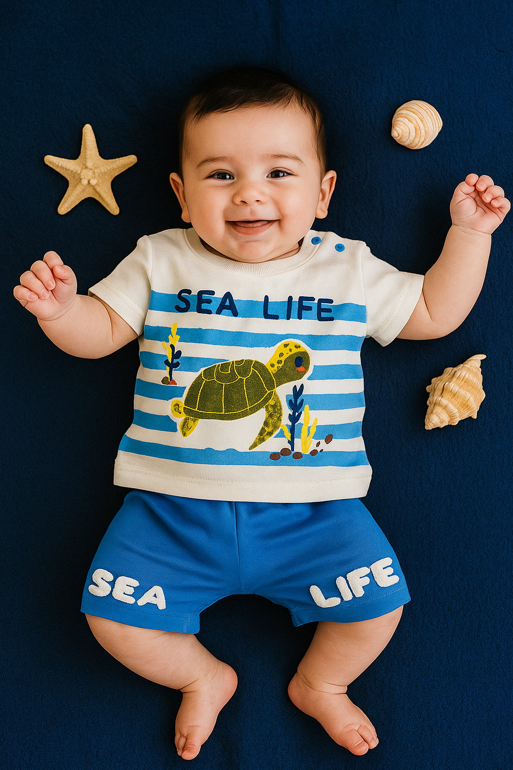 Ensemble bébé garçon Sea Life 100 % coton