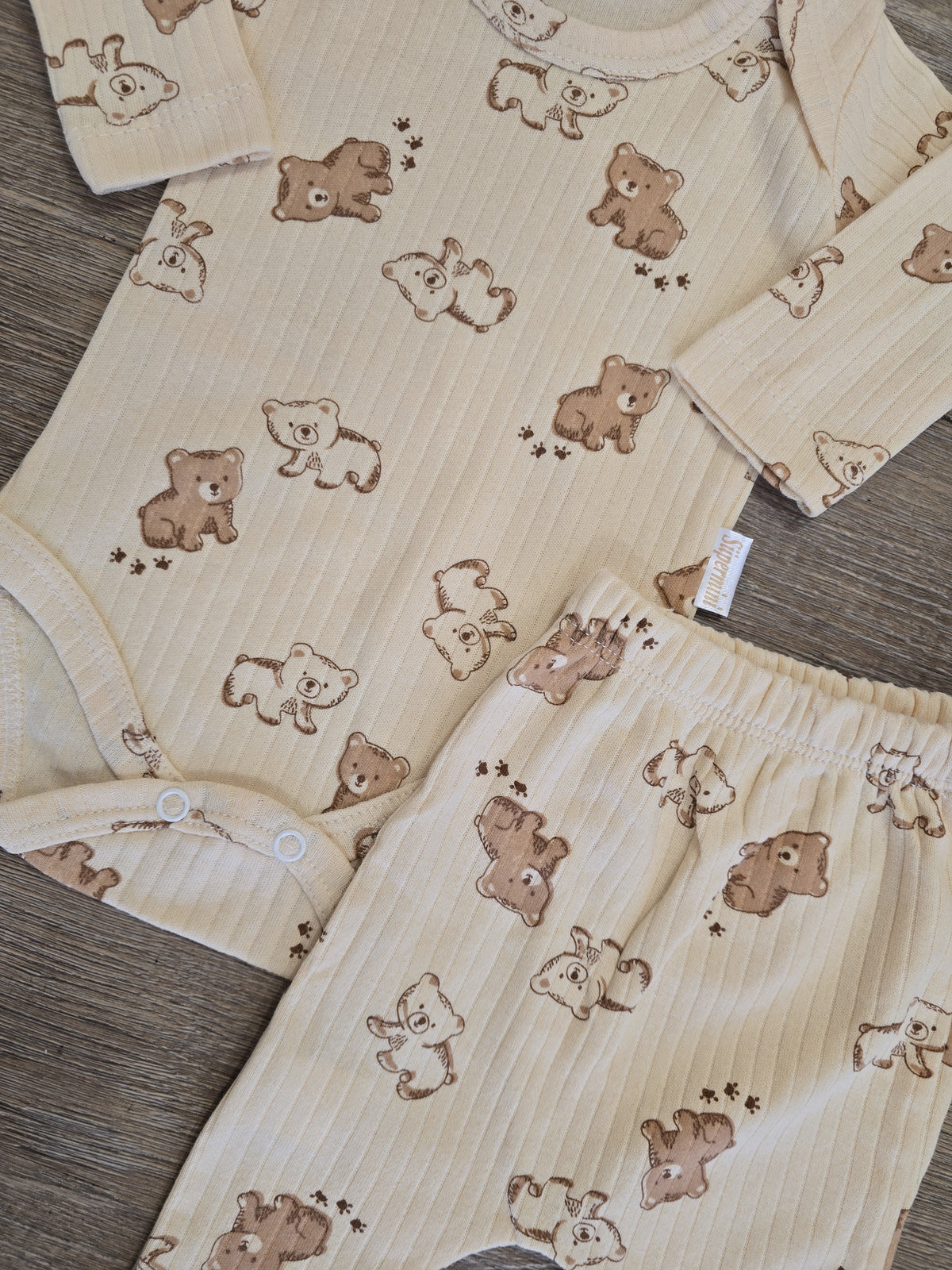 Ensemble bébé ours blanc 100 % coton