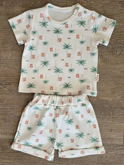 Ensemble bébé palmiers et soleil 100 % coton, vue 2