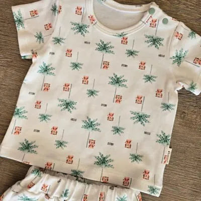 Ensemble bébé palmiers et soleil 100 % coton, vue 3