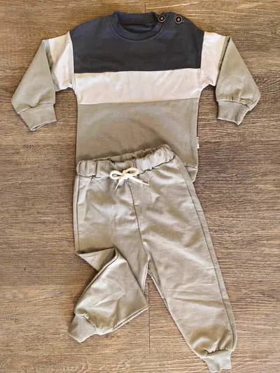 Ensemble color block bébé garçon sweat et jogging 100 % coton All for Kids