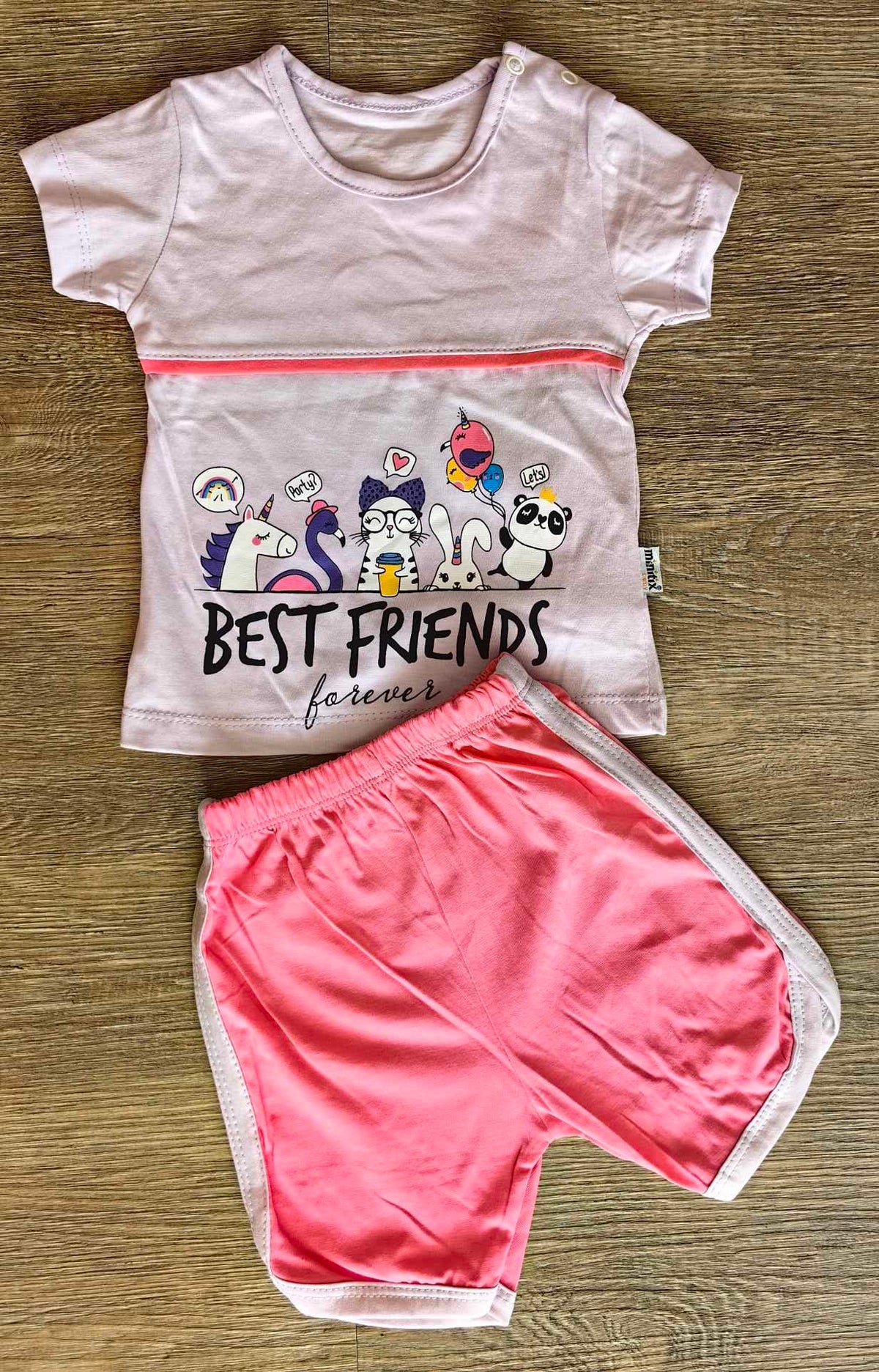 Ensemble deux pièces bébé fille Best Friends Forever 100 % coton