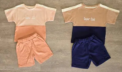Ensemble garçon marine Super Cool tee-shirt manches courtes et short