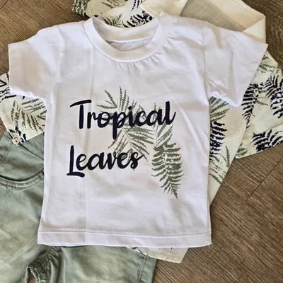 Ensemble garçon tropical 3 pièces 100 % coton vert, vue 4