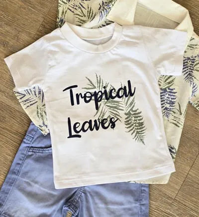 Ensemble garçon tropical 3 pièces 100 % coton vert, vue 8