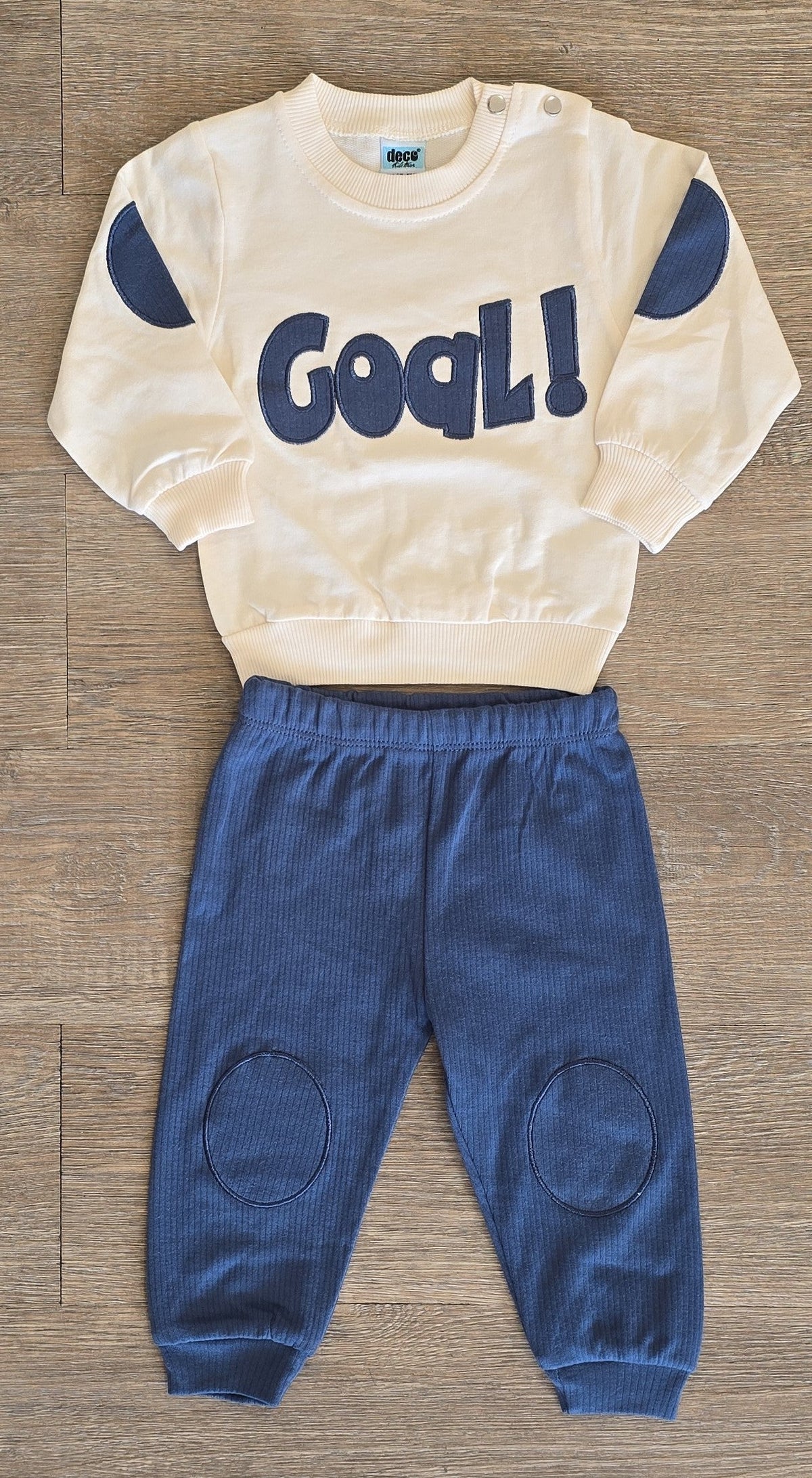 Ensemble Goal bébé garçon bleu 2 pièces 100 % coton