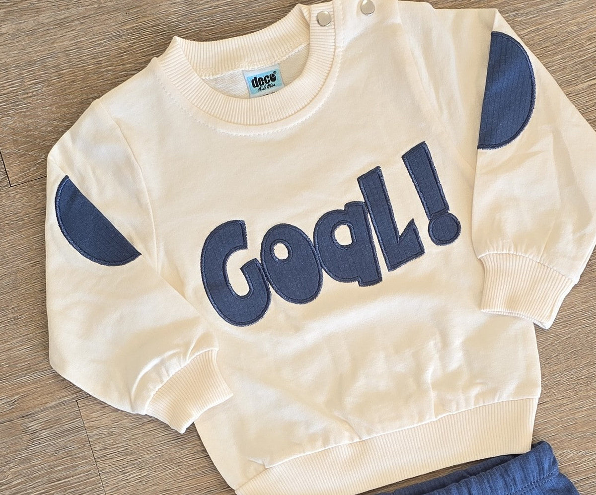 Ensemble Goal bébé garçon marron 2 pièces 100 % coton