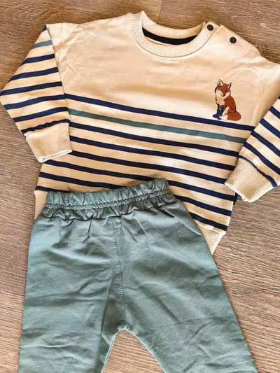 Ensemble ourson bébé garçon 3 pièces 100 % coton All for Kids