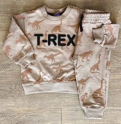 Ensemble T-Rex bébé garçon vert camouflage 100 % coton All for Kids