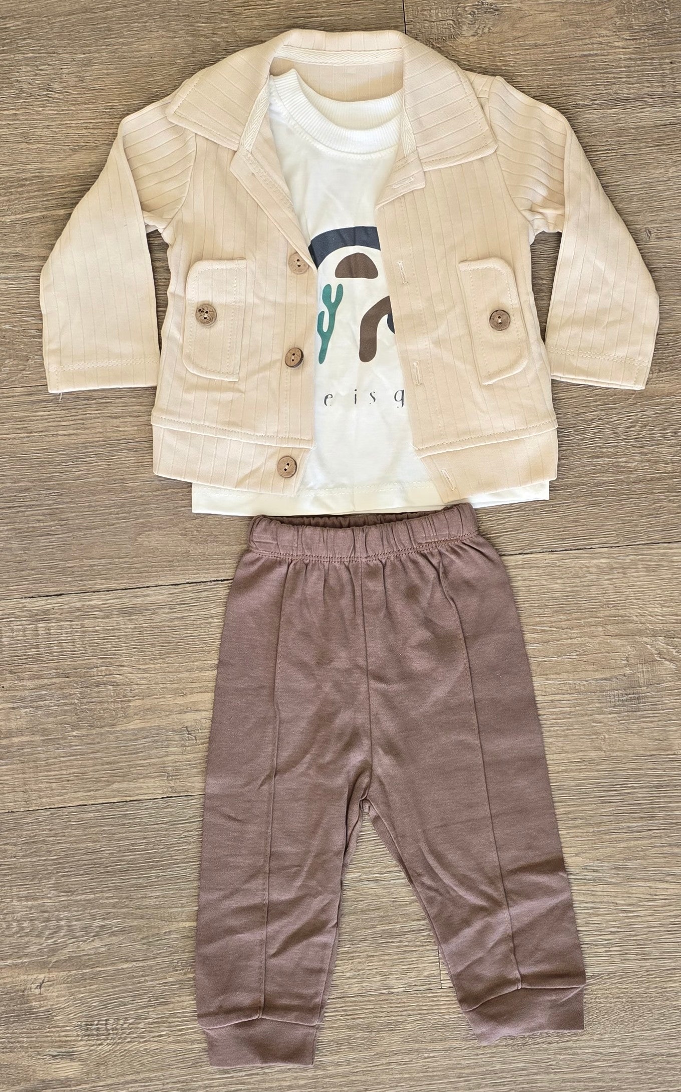 Ensemble bébé garçon 3 pièces coton doux & stylé taille de 6 à 18 mois ref 07142 ALL FOR KIDS