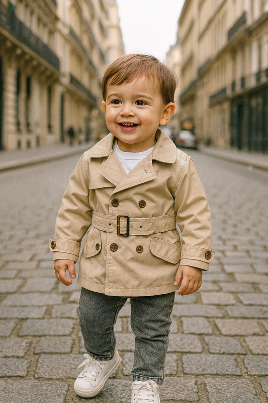 Ensemble garçon trench & jean chic 3 pièces coton taille de 2 à 5 ans ref 7608 ALL FOR KIDS