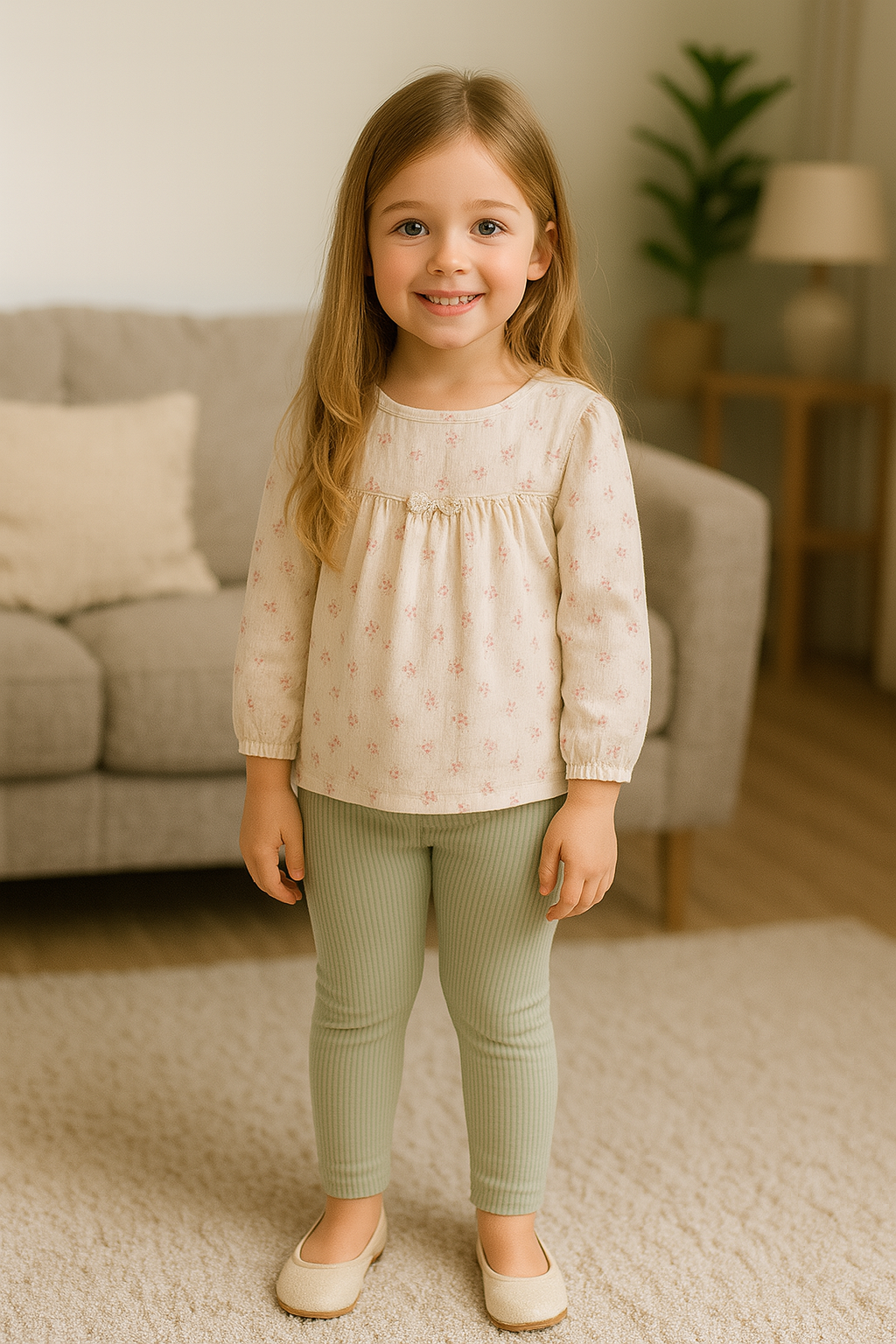 Ensemble fille fleuri en gaze de coton taille de 3 à 6 ans – Confort et style au quotidien 5608 ALL FOR KIDS