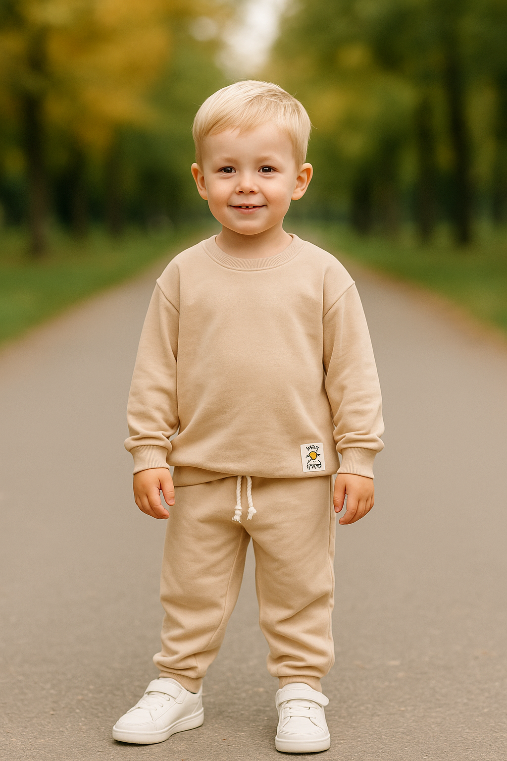 Ensemble de jogging enfant coton ensemble bleu, beige ou vert taille de 3 à 6 ans 5149 ALL FOR KIDS