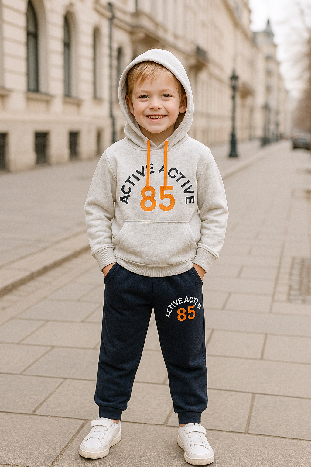 Ensemble de jogging garçon sweat à capuche + pantalon dernière taille 5 ans ref 2303 ALL FOR KIDS