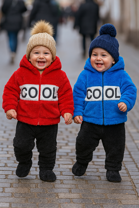 Ensemble hiver bébé COOL moumoute 100% coton taille de  3 à 18 mois ref 253 ALL FOR KIDS