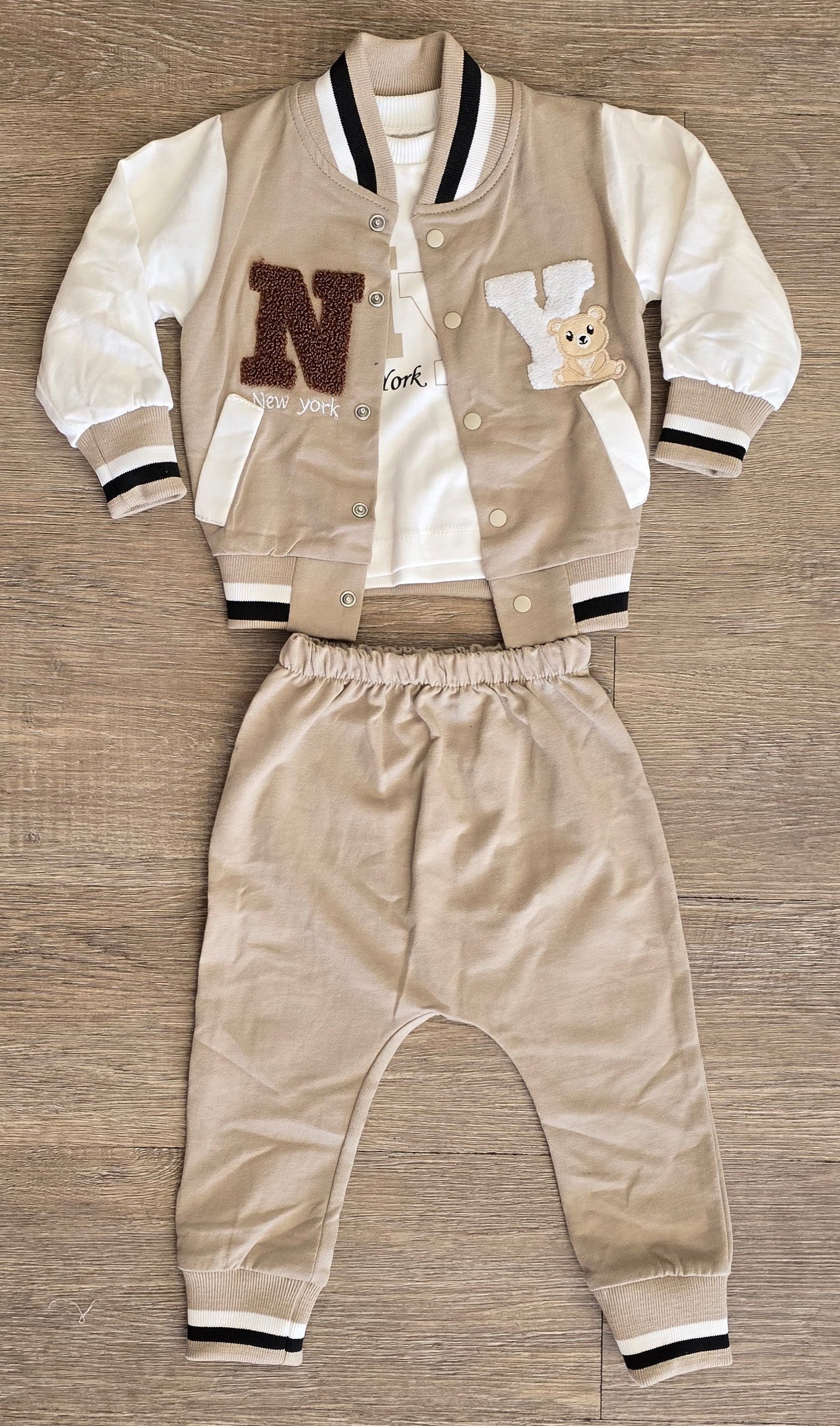 Ensemble bébé garçon 3 pièces teddy taille de 6 à 12 mois 100 % coton ref 1307 ALL FOR KIDS