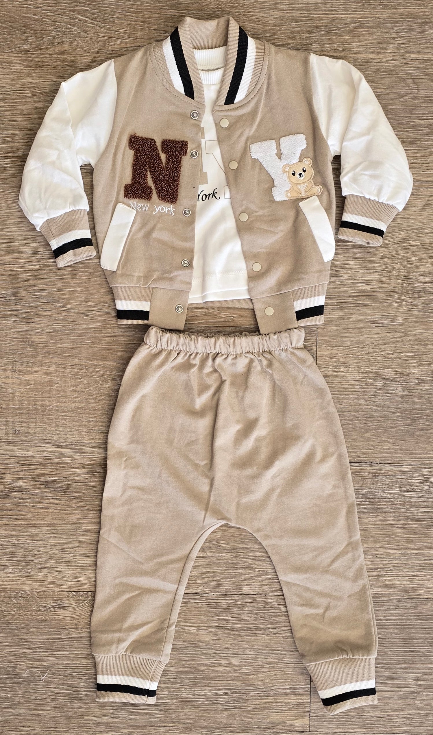 Ensemble bébé garçon 3 pièces teddy taille de 6 à 12 mois 100 % coton ref 1307 ALL FOR KIDS