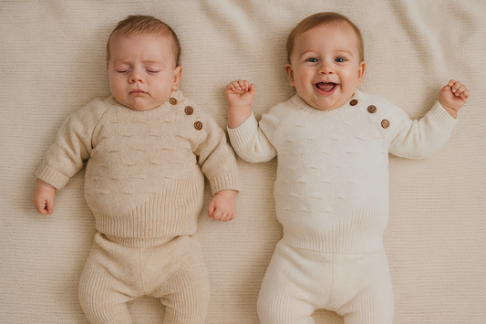 Ensemble bébé laine chaud beige ou écru Mixte taille de 3 à 9 mois 100% laine ref 0047 ALL FOR KIDS