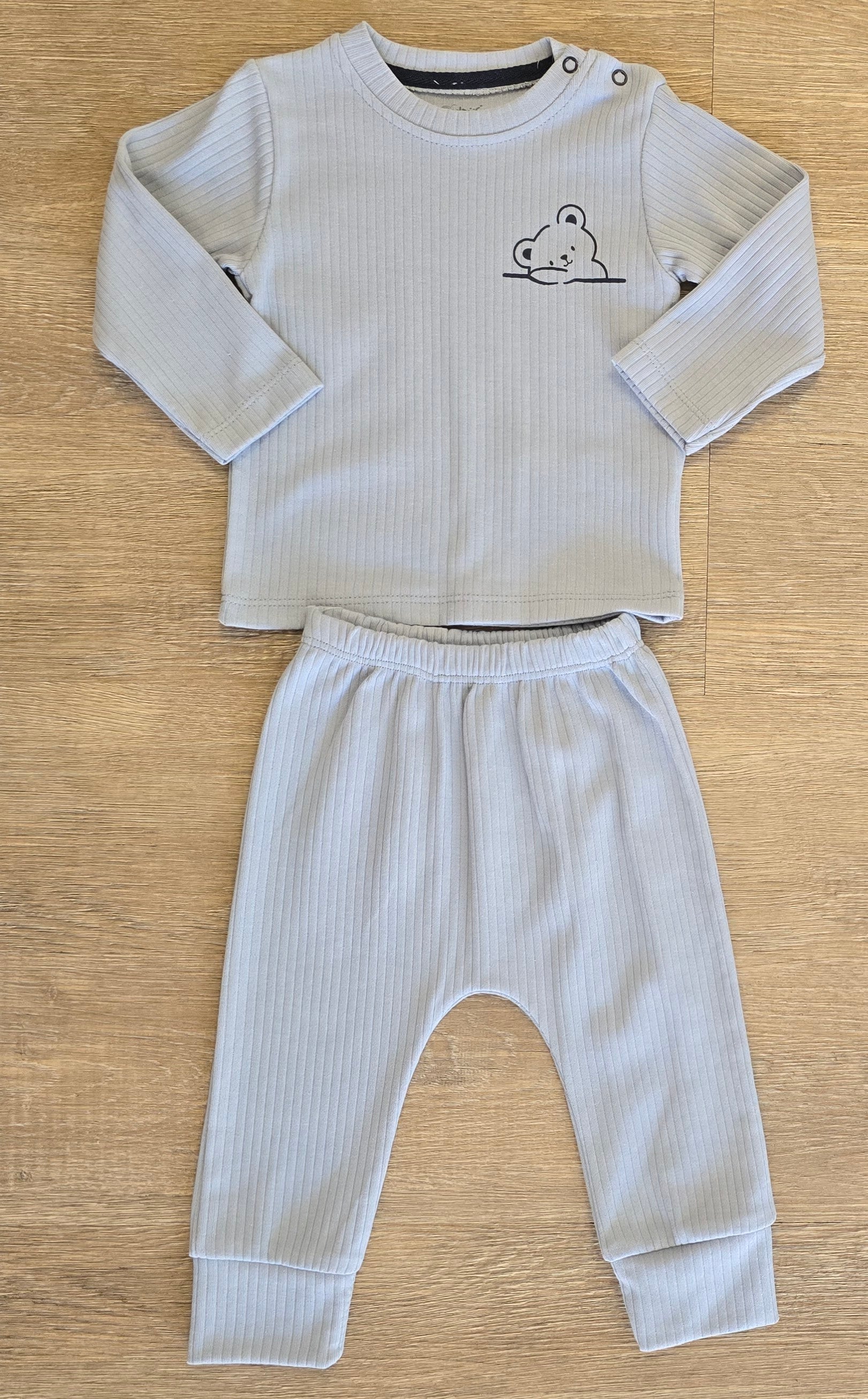 Ensemble bébé ourson bleu doux en coton taille de 6 à 12 mois ref 1460 ALL FOR KIDS