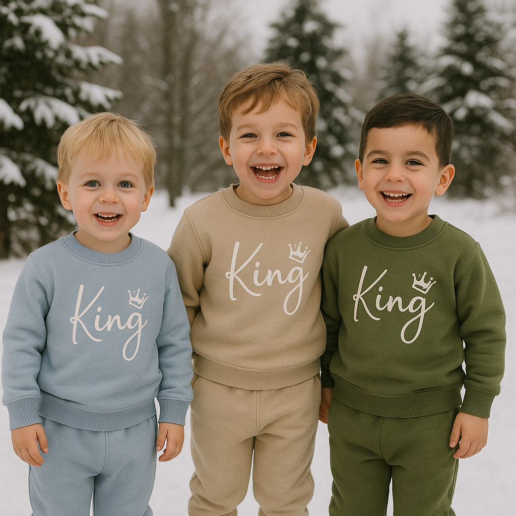 Ensemble de jogging King hiver garçon 100% coton taille de 3 à 5 ans ref 1232 ALL FOR KIDS